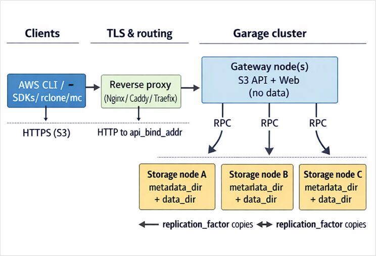 garage- cluster data flow garage- cluster data flow