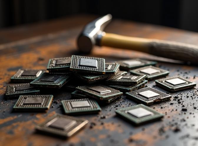 verbrande CPUs en een hamer