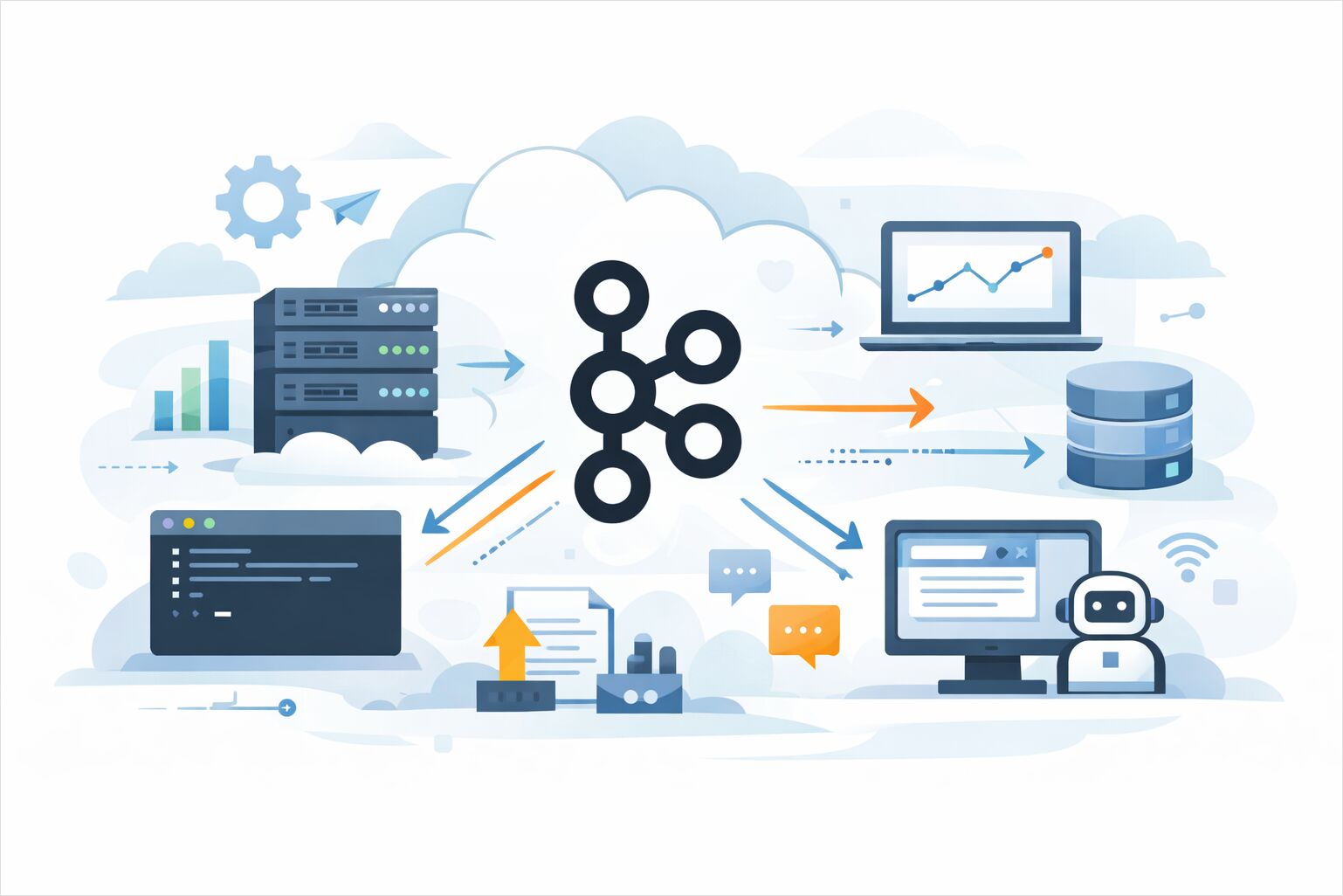 distributed message processing infographic apache kafka