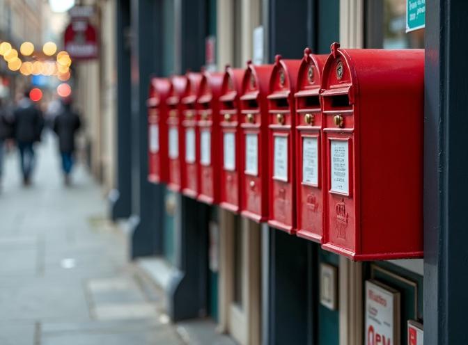 letterboxes line letterboxes line