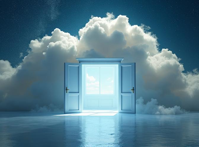 Shop door in the cloud Shop door in the cloud