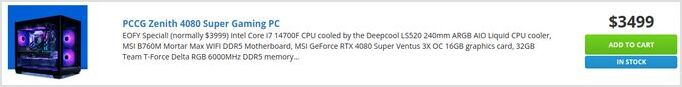 pc with RTX 4080super price