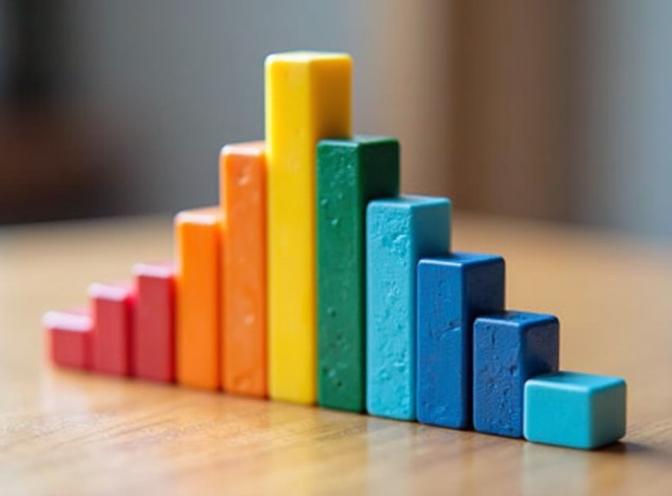 colorised bars standing