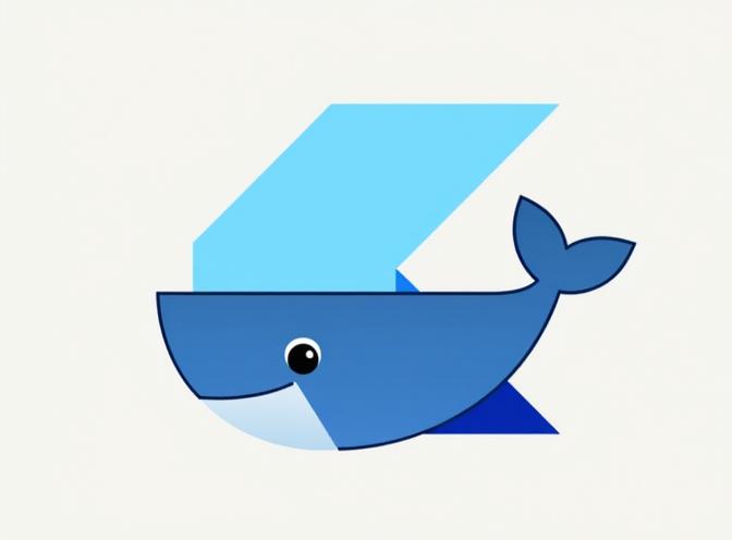 docker+flutterロゴ