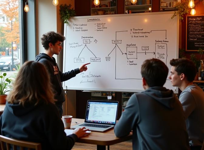 presentation in the coffee shop